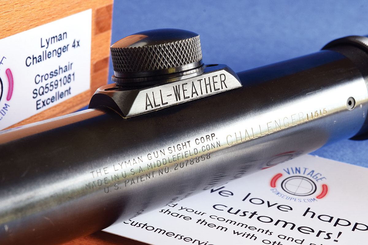 From its 1949 debut, Lyman’s Challenger had “All Weather” adjustments, added to the Alaskan in 1944.